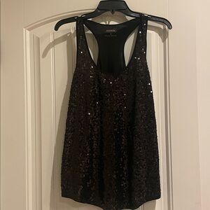 Express Black Sequin Tank Top